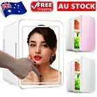 6L Mini Beauty Cosmetics Fridge LED Mirror Makeup Refrigerator Cooler Portable