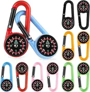 Mini Compass Keychain for Kids, 12 Pcs Small Pocket Magnetic Keychain Compass Colorful Survival Hiking Compasses for Kids Adults Outdoor Camping Hiking Backpacking Accessory Party Favors