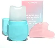 [VANALIA] Ice Roller for Face and Eye, Gua Sha Face Massage, Skin Care Set Facial Beauty Ice Roller, Silicone Ice Mold for Face Beauty(Blue)