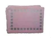 Gitika Goyal Home Khadi Placemat Silver Square Printed 12x17 Set of 4 Pink