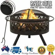 Fire Pit Outdoor Heater Patio Garden Fireplace Portable Steel Camping Bowl Pits