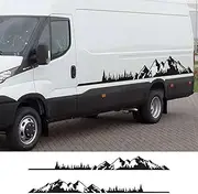 RCHVTBQA Car Door Side Stickers Mountain Graphics Vinyl Decor Decals, Fit for IVECO Daily Camper Van Motorhome Caravan Accessories
