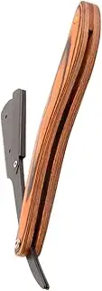 MERRYHAPY Men's Old Fashioned Razor Manual Shaving Tool Wooden Handle Stainless Steel Portable