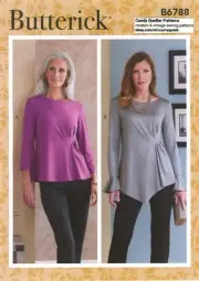 Butterick B6788 Top w Side-Swept Gathers & Shaped Hem Sz 16-26 UNCUT Pattern