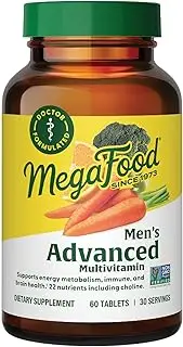 MegaFood - Men's Advanced Multivitamin - Supports Brain Health, Immune Support & Energy Metabolism - Non-GMO, Vegetarian, Gluten-Free - 60 Tablets