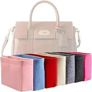 [Generic] Xoppia Bag Organiser compatible with Mulberry Bayswater Satchel. Felt Insert Liner for Women Tote Handbag. (Black, Style B: Side Zipper)