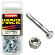 Champion Roofing Bolts - 3 / 16inch X 1 / 2inch, BH090, Handy Pack