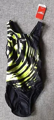 SPEEDO Girls Endurance+ School Colour Yellow Black Leaderback Open Size 6 1PC