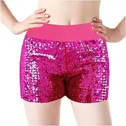[Generic] Bathing Suit Shorts Bottoms for Women Sexy Sequined Shorts