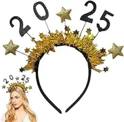 2025 New Year Headband, 2 Pieces New Year Glitter Star Sequins Headband, 2025 New Years Eve Decorations, Star Pattern Head Band, For Party Favors Supplies