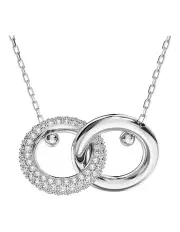 [Swarovski] Dextera Interlocking Loop Rhodium Plated Pendant in White