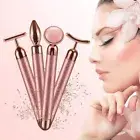 4-In-1 Facial Massager Rose Quartz Jade Roller T-Shape Face Beauty Tool Kit