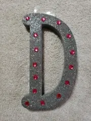 Stick to wall, Teaching or crafts Foam Diy Silver Glitter Letter D Class decor