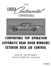 NEW! 1966 Lincoln Convertible Top Operational & Wiring Diagram Manual