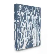 Abstract Botanical Plant Silhouette Blue White Design, Designed by Lori Duboi...