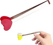 5 Heart Shape Kitchen Tongs - ?Stainless Steel Anti-Slip Ice Tongs with Silicone Tip | Small Kitchen Tools for Appetizers, Tea, Coffee Bar,