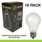 10x 100W Pearl Light Globes Bulbs Lamps E27 Screw Incandescent A60 GLS Long Life