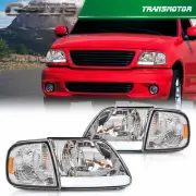 Fit For 97-04 F150 Expedition LED Tube Headlights & Corner Parking Lights Clear (for: Ford)