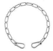 Gate Chain Lock for Outdoor Fence, 20 Inch Stainless Steel Gate Link Chain Latch with Double-Ended Carabiners for Pet Cages, Horse Goat Cow Corral Supplies (4mm Thick)