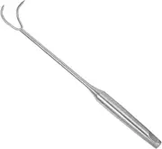ifundom Heavy Duty Stainless Steel Meat Hooks for BBQ Long Handled Food Flipper Turner Versatile Tool for Grilling Cooking Braising Mushroom