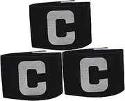 Mipcase Captain Armband Soccer Armband Yellow Wristbands Large Tape Team Captains Armband Soccer Captain Bands Arm Band Football Armbands Plays Captain Wristband Man Nylon Black