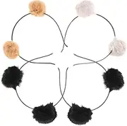 [TOVINANNA] Hoop Skincare Headband Animal Cat Ear Hair Hoop Party Headband Chipmunk Ears Fluffy Headband Cat Ears Headband Pom Headbands for Headwear Accessory