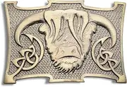 [Kilt Emporium] Highland Cow Belt Buckle, Traditional Scottish Heilan Coo Design