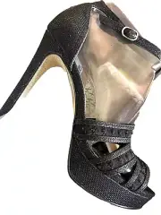 Adrianna Appel Black Jimmy 7.5 Beautiful Sparkle Women’s Heels Shoes Strapy Pump