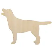 Labrador Retriever Dog Solid Unfinished Wood Shape Cutout for DIY Craft Projects