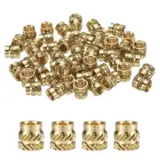 50pcs M6 Threaded Inserts Brass Heat Set Insert M6x8mm, OD 8mm Knurled Nuts