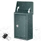 Metal Locking Mailbox Wall Mount with Key Lock Drop Lock Box Locked Mailboxes...