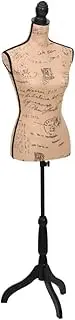 VRAXO Ladies Bust Display Bust Brown Black Jute Female Dressmakers Dummy Mannequin Display -3.5KG,30029
