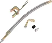 X AUTOHAUX 1 Set 90 Degree Copper Tire Valve Extension with Flexible Stainless Steel 250mm Tyre Valve Inflation Adapter for Car Motorcycle RV Truck Bike