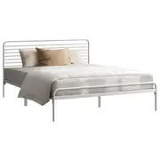 Oikiture Metal Bed Frame Double Size Bed Base Beds Platform White