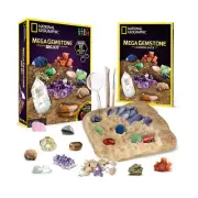NATIONAL GEOGRAPHIC Mega Gemstone Dig Kit 1.52 Pounds Quartz Obsidian Aventurine