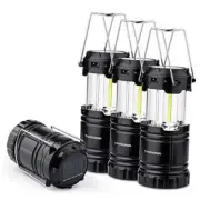 4 Pack Solar USB Rechargeable 3 AA Power Brightest COB LED Camping Lantern