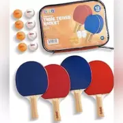 PLAY 22 Recreational Table Tennis Set 4 Ping Pong Paddle with 8 Ping Pong Balls