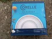 Corelle Paloma 12 piece Dinnerware Set Service for 4 Vitrelle Glass New In Box