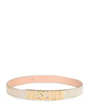 Moschino Women's Logo Snake Embossed Leather Belt