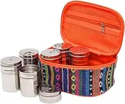 Zxpjkyu Spice Shaker Condiment Storage Bottles Stainless Steel with Bag Portable Tableware Storage Container Bottles for BBQ Outdoor