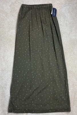 Melrose and Market Olive Kalamata Sprig Olive Green Pull on Maxi Skirt Size XXS