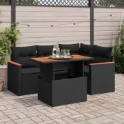 Garden Sofa Set Black Modular Outdoor Furniture Cushions Storage Weatherpr 27478