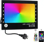 100W RGB LED Flood Light for Outdoor Use - Bluetooth Control