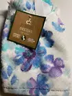 DEBORAH CONNOLLY FINGERTIP TOWELS (2) BLUE PURPLE FLOWERS 100% COTTON NWT