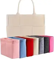 [Generic] Xoppia Bag Organizer compatible with Bottega Veneta Small Arco Tote. Felt Insert Liner for Women Tote Handbag. (Beige, Style A: Exposure)