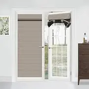 Muamar French Door Curtains Door Blinds Style,Light Brown 25x70 Inch Length Blackout Door Curtains,Privacy Door Curtains for Door Window,Bedroom,Office,Thermal Insulated Tie Up Shade 1 Panel