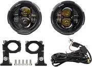 Motorcycle Headlight Fog Lights a Pair 100W Led Light Universal Spotlight Headlamp Dual Color Flasher for Moto ADV ATV