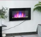 HOMCOM28.5 in. 1500-Watt Electric Wall-Mounted Fireplace with Flame Effect, 7