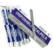 #21 Sterile Disposable Scalpel with Plastic Handle - Single Use Dermaplaning
