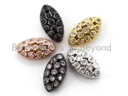 CZ Micro Pave Oval Beads with Clear Crystal for Bracelet/Necklace, Cubic